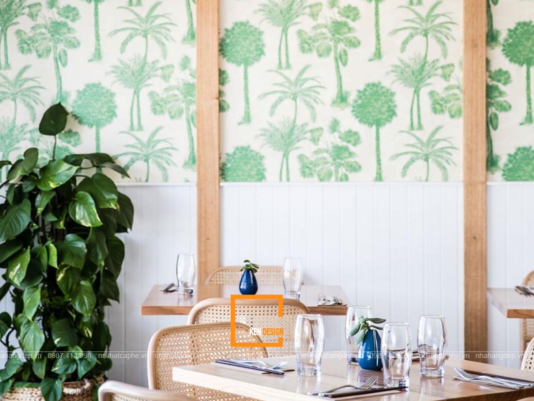 thiết kế quán cafe phong cách nhiệt đới